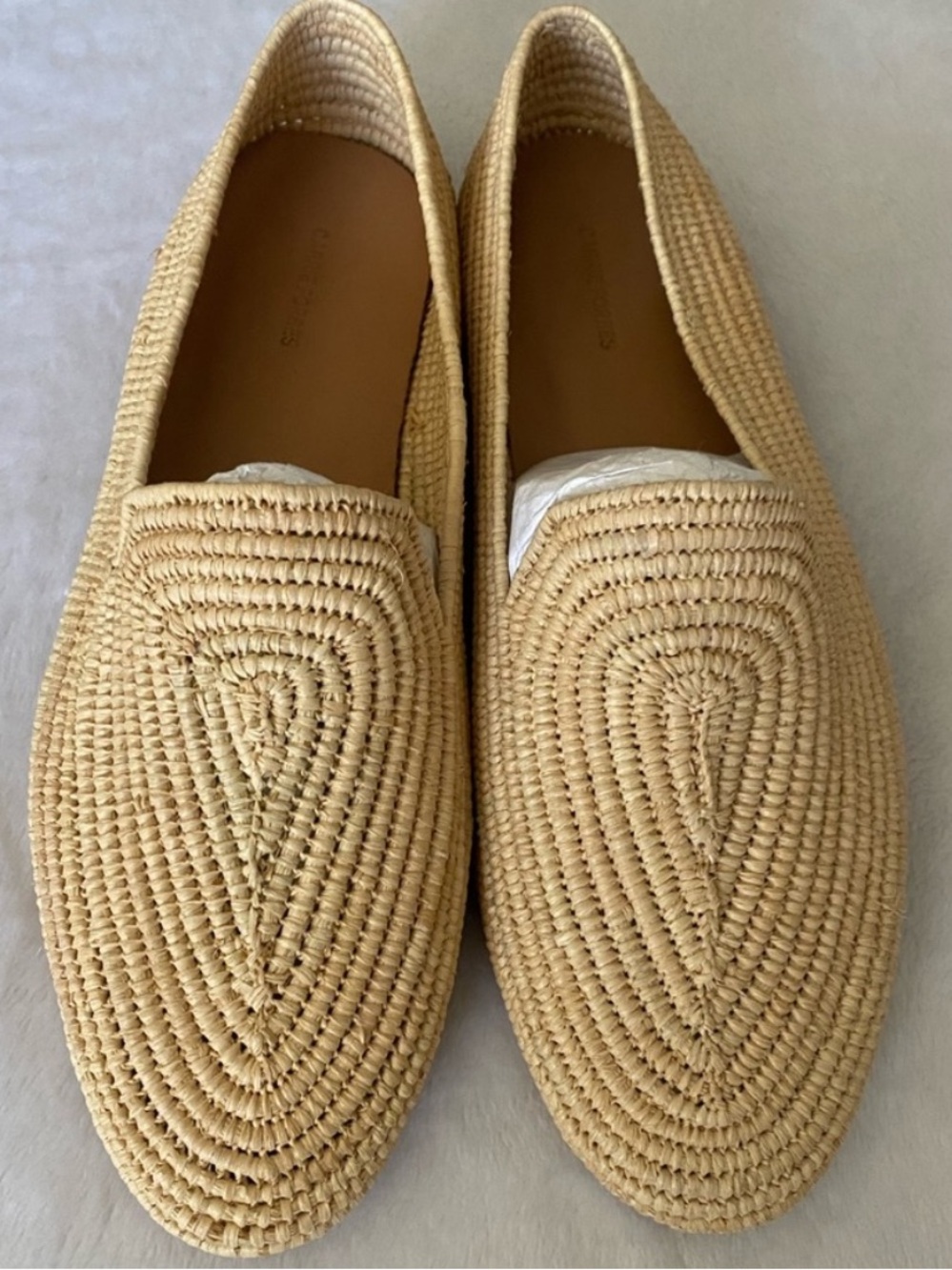 Carrie Forbes Atlas Woven Leather Lined Slip-On Loafers 37 no box